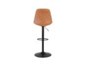 Tabouret réglable RODEO en matière synthétique brune et pied noir