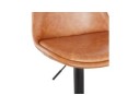 Tabouret réglable RODEO en matière synthétique brune et pied noir