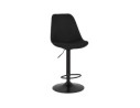 Tabouret réglable CAMPUS en tissu noir et pied noir