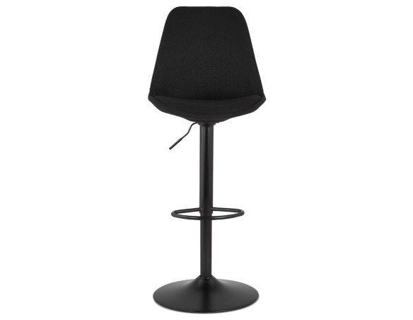 Tabouret réglable CAMPUS en tissu noir et pied noir