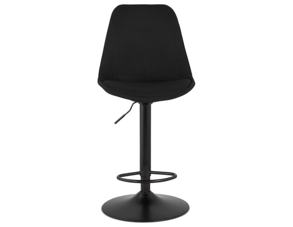 Tabouret réglable CAMPUS en tissu noir et pied noir