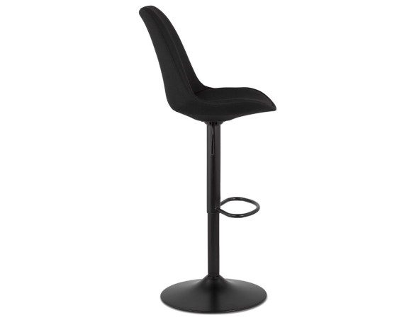 Tabouret réglable CAMPUS en tissu noir et pied noir