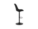 Tabouret réglable CAMPUS en tissu noir et pied noir