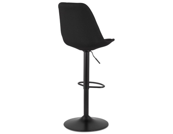 Tabouret réglable CAMPUS en tissu noir et pied noir