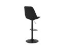 Tabouret réglable CAMPUS en tissu noir et pied noir