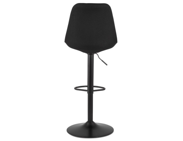 Tabouret réglable CAMPUS en tissu noir et pied noir