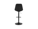 Tabouret réglable CAMPUS en tissu noir et pied noir