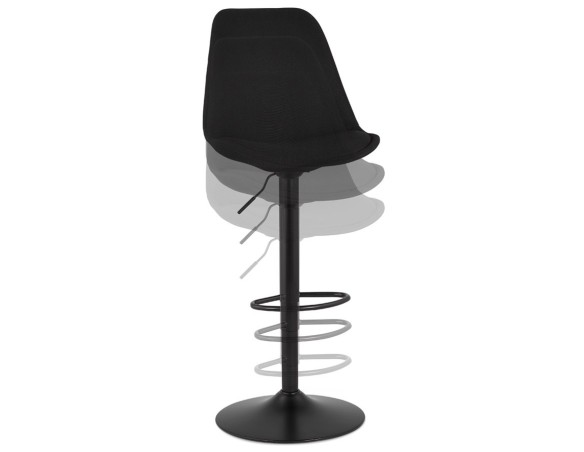 Tabouret réglable CAMPUS en tissu noir et pied noir