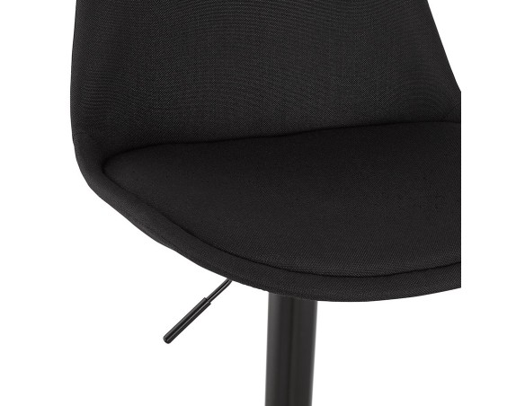 Tabouret réglable CAMPUS en tissu noir et pied noir
