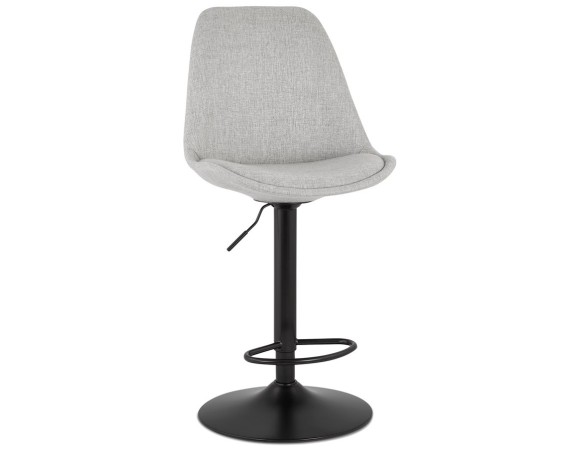 Tabouret réglable CAMPUS en tissu gris et pied noir