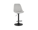 Tabouret réglable CAMPUS en tissu gris et pied noir