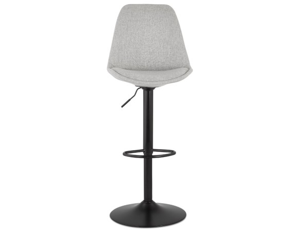 Tabouret réglable CAMPUS en tissu gris et pied noir