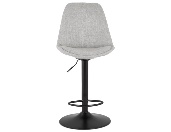 Tabouret réglable CAMPUS en tissu gris et pied noir