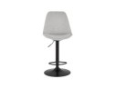 Tabouret réglable CAMPUS en tissu gris et pied noir
