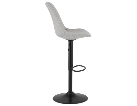 Tabouret réglable CAMPUS en tissu gris et pied noir