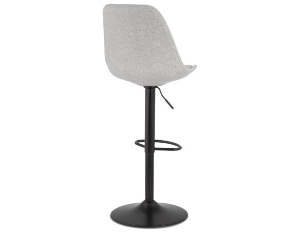 Tabouret réglable CAMPUS en tissu gris et pied noir