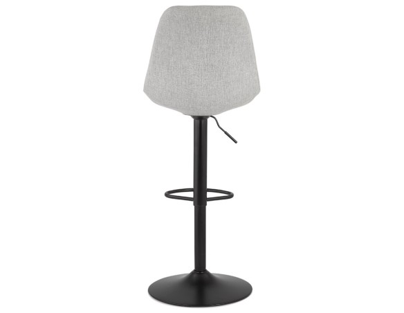 Tabouret réglable CAMPUS en tissu gris et pied noir