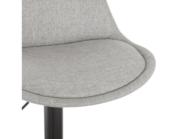 Tabouret réglable CAMPUS en tissu gris et pied noir
