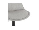 Tabouret réglable CAMPUS en tissu gris et pied noir