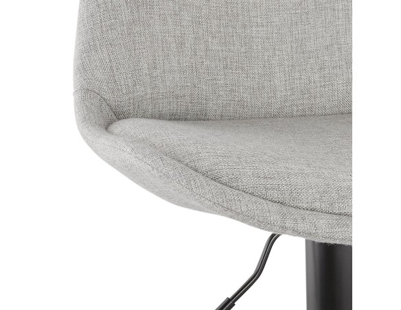 Tabouret réglable CAMPUS en tissu gris et pied noir