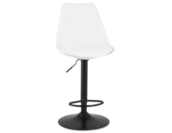 Tabouret réglable TUTO blanc et pied noir