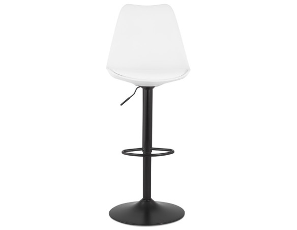 Tabouret réglable TUTO blanc et pied noir