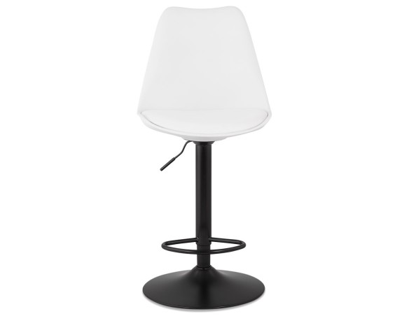 Tabouret réglable TUTO blanc et pied noir