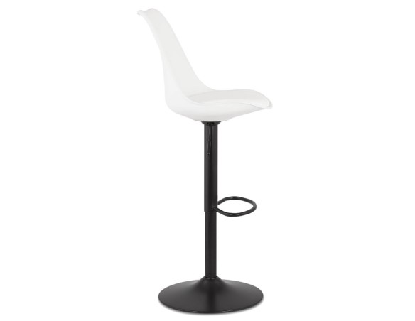 Tabouret réglable TUTO blanc et pied noir