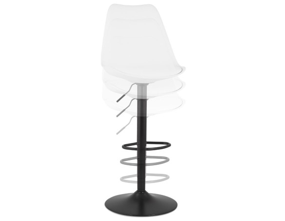 Tabouret réglable TUTO blanc et pied noir