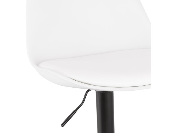 Tabouret réglable TUTO blanc et pied noir