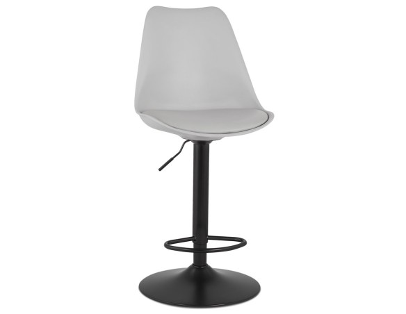 Tabouret réglable TUTO gris et pied noir