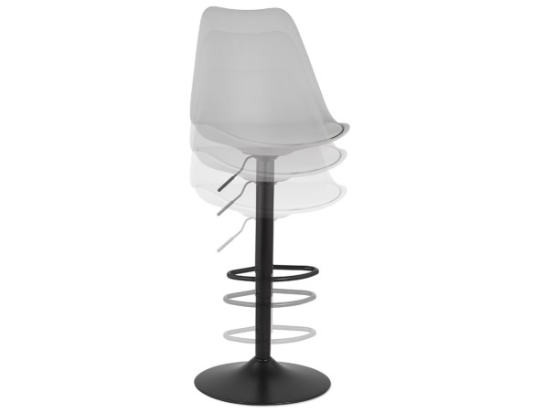 Tabouret réglable TUTO gris et pied noir