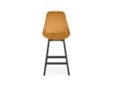 Tabouret snack mi-hauteur MORISS MINI en velours moutarde et pieds en bois noir