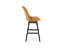 Tabouret snack mi-hauteur MORISS MINI en velours moutarde et pieds en bois noir