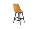 Tabouret snack mi-hauteur MORISS MINI en velours moutarde et pieds en bois noir