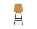 Tabouret snack mi-hauteur MORISS MINI en velours moutarde et pieds en bois noir