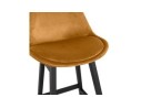 Tabouret snack mi-hauteur MORISS MINI en velours moutarde et pieds en bois noir