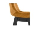 Tabouret snack mi-hauteur MORISS MINI en velours moutarde et pieds en bois noir