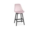 BS05500PIBL 5404028318171 Tabouret snack mi-hauteur MORISS MINI en velours rose et pieds en bois noir