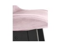Tabouret snack mi-hauteur MORISS MINI en velours rose et pieds en bois noir