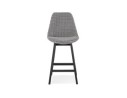 Tabouret snack mi-hauteur MORISS MINI en tissu pied de poule et pieds en bois noir