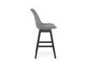 Tabouret snack mi-hauteur MORISS MINI en tissu pied de poule et pieds en bois noir