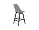 Tabouret snack mi-hauteur MORISS MINI en tissu pied de poule et pieds en bois noir