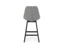 Tabouret snack mi-hauteur MORISS MINI en tissu pied de poule et pieds en bois noir