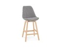 BS05560DINA 5404028318294 Tabouret snack mi-hauteur MORISS MINI en tissu pied de poule et pieds en bois naturel