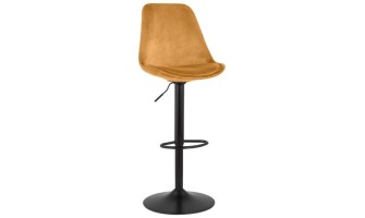 BS05630MUBL 5404028318430 Tabouret réglable MIKE en velours moutarde et pied noir