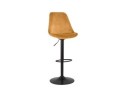 BS05630MUBL 5404028318430 Tabouret réglable MIKE en velours moutarde et pied noir