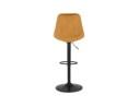 Tabouret réglable MIKE en velours moutarde et pied noir