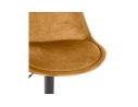 Tabouret réglable MIKE en velours moutarde et pied noir