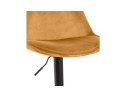 Tabouret réglable MIKE en velours moutarde et pied noir